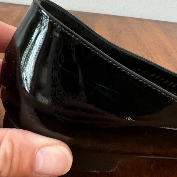 Saint Laurent Paris Black Patent Leather Pointed Toe Ballet Flats - Picture 7 of 13